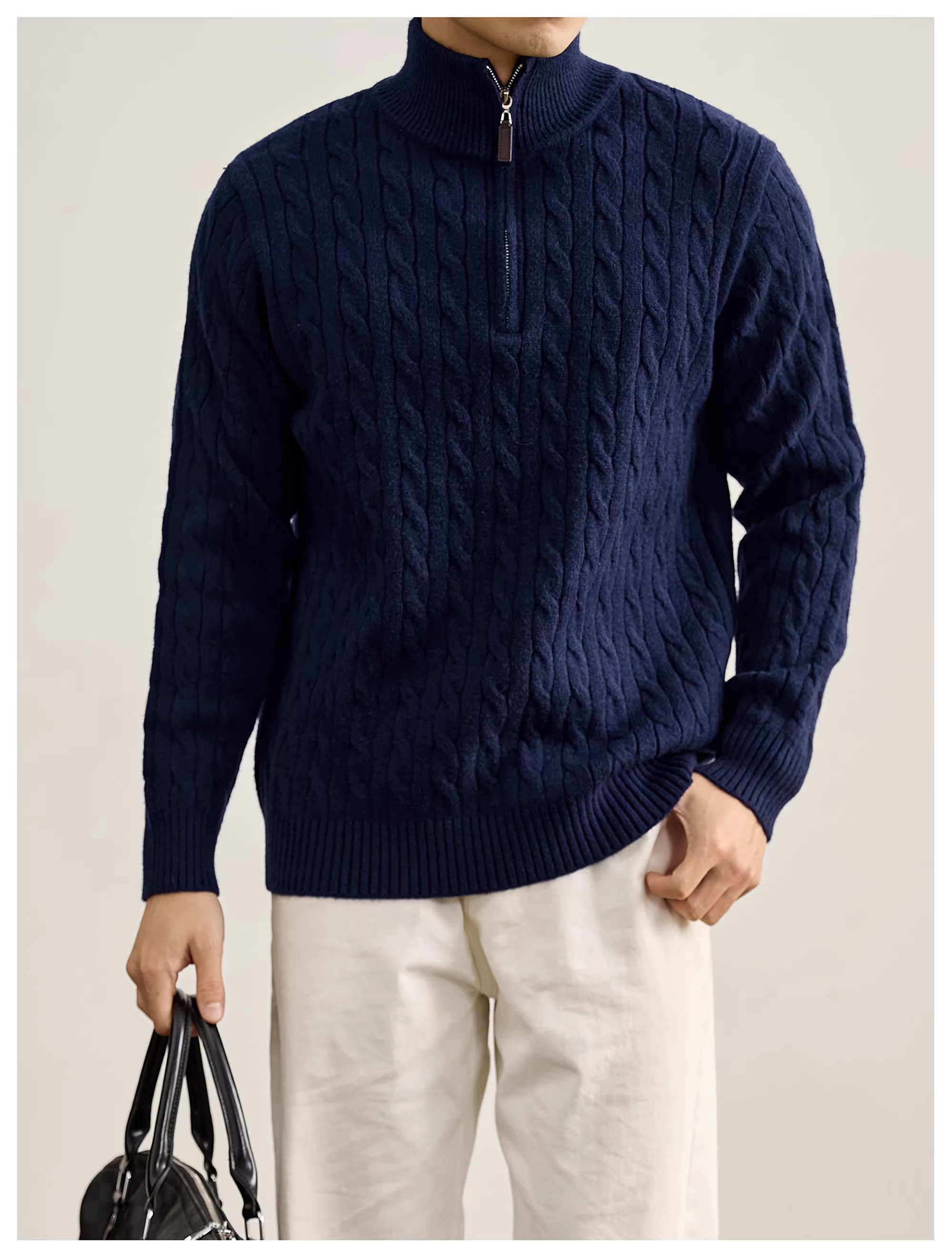 Harrow | Cable Knit Half-Zip Sweater – Misksola