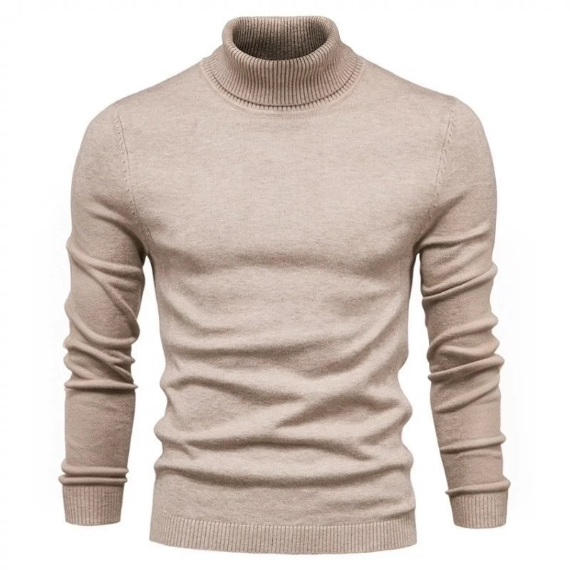 Merino Wool High-Neck Knit Sweater