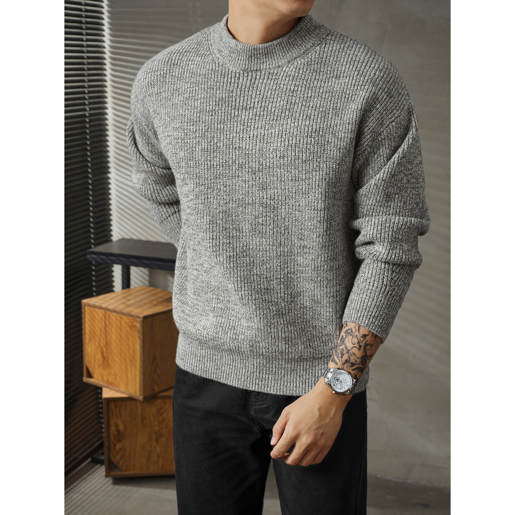 Textured Wool-Blend Crewneck Knit