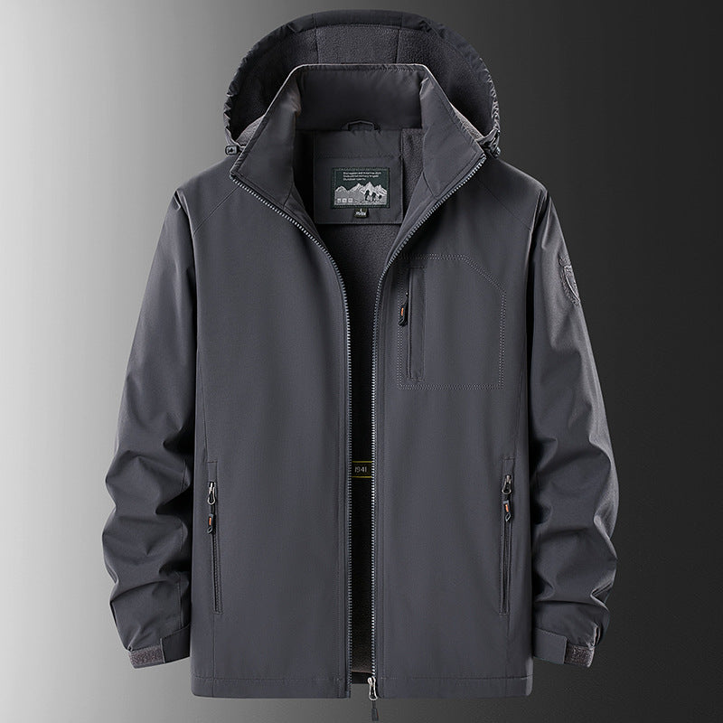 Fleece-Lined Waterproof Utility Jacket
