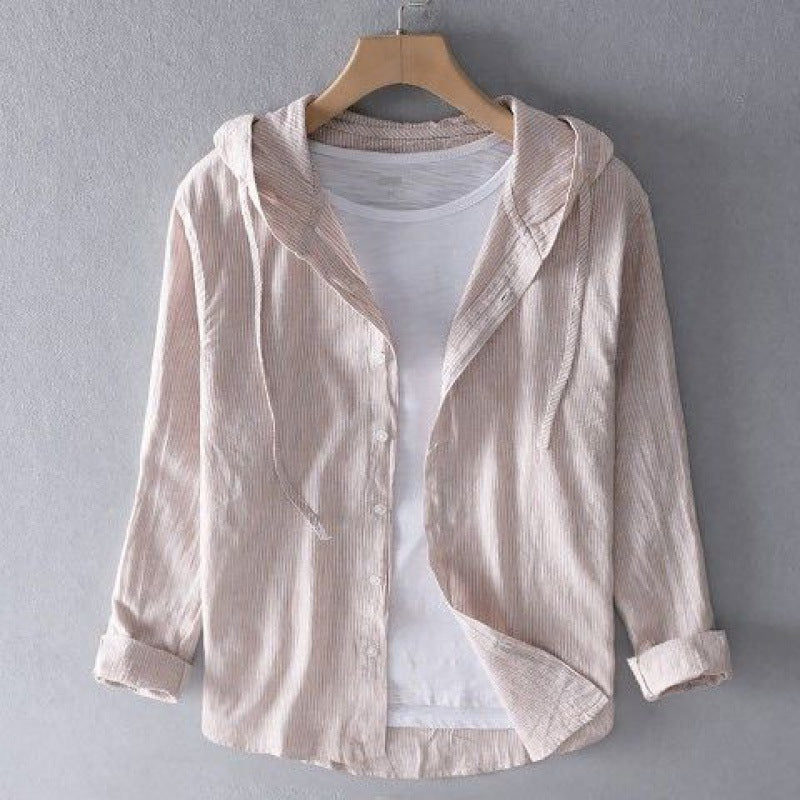 Avenor Linen Hooded Shirt