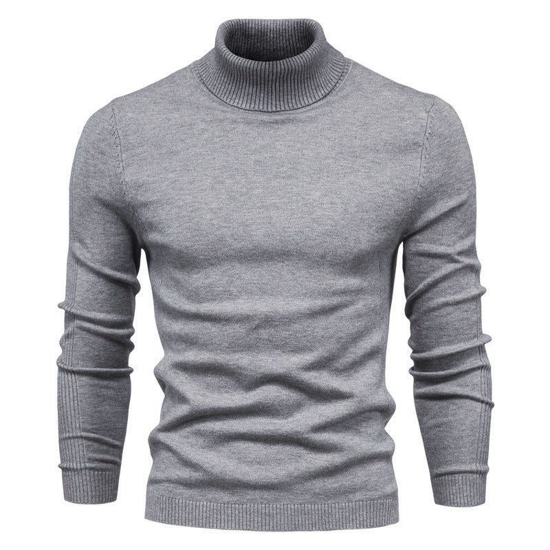 Merino Wool High-Neck Knit Sweater
