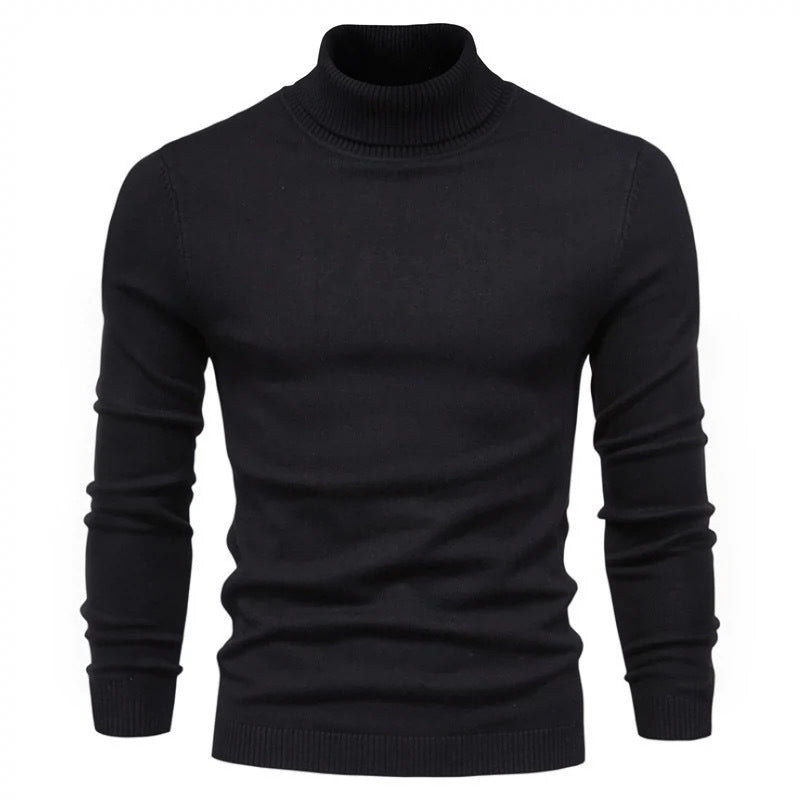 Merino Wool High-Neck Knit Sweater