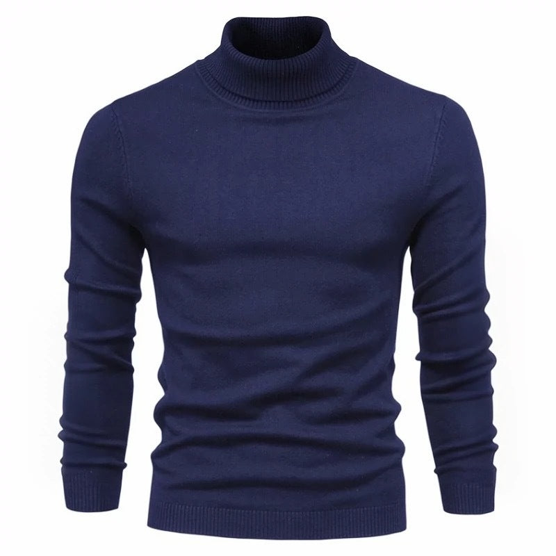 Merino Wool High-Neck Knit Sweater