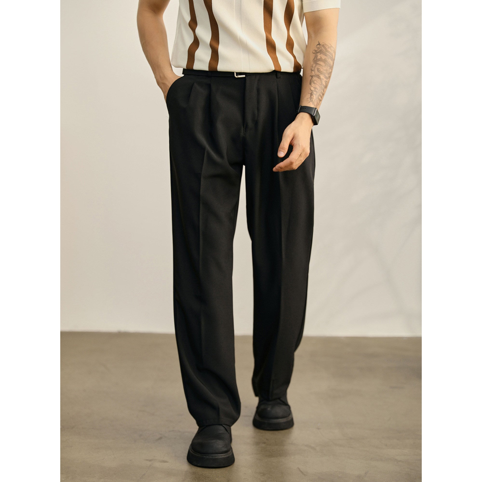 Lorenzo Drawcord Pleated Trousers