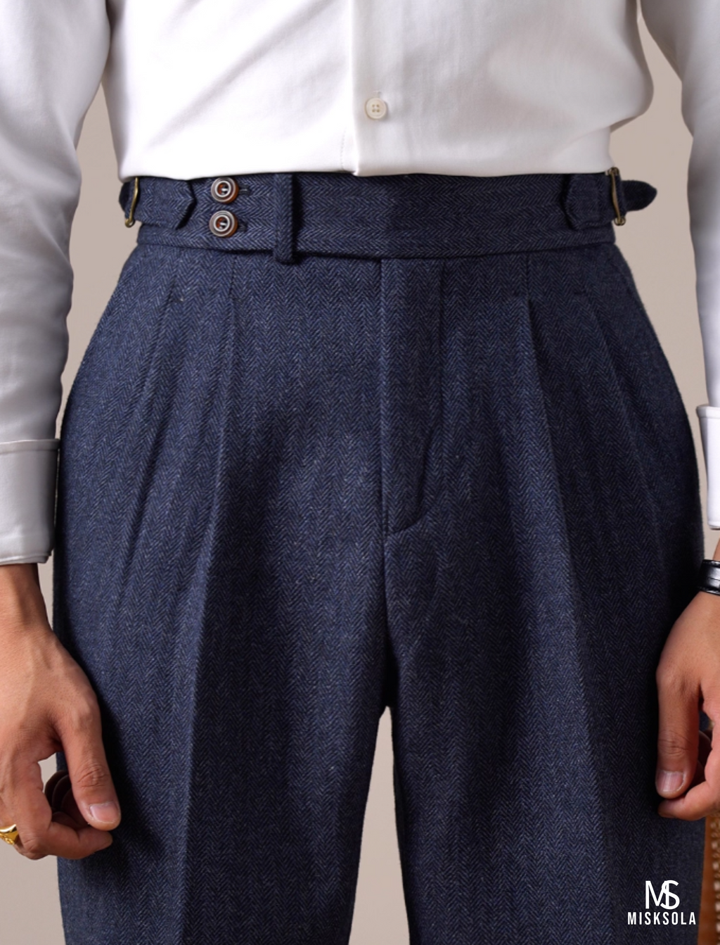 Ashford | Wool-Blend Pleated Trousers