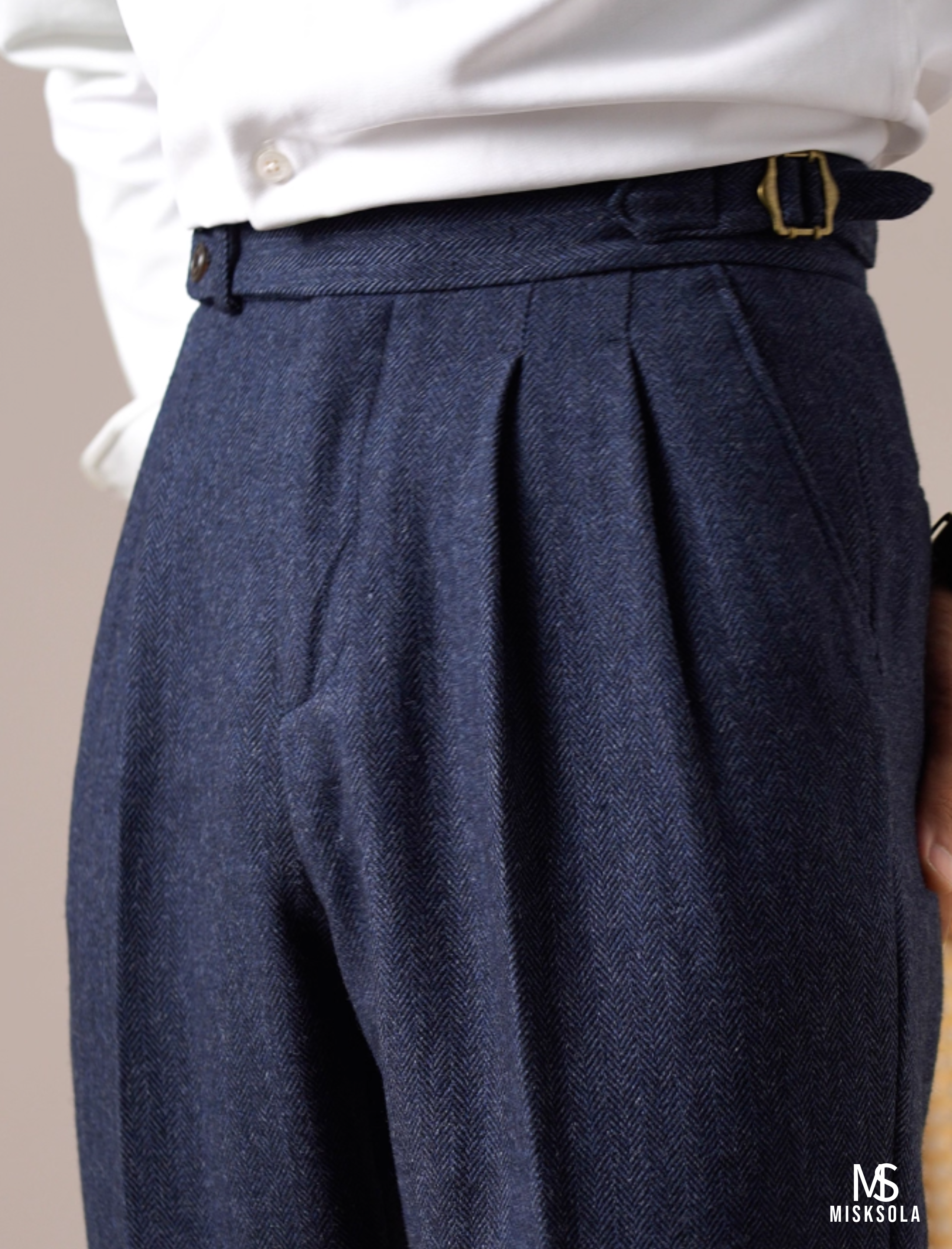 Ashford | Wool-Blend Pleated Trousers