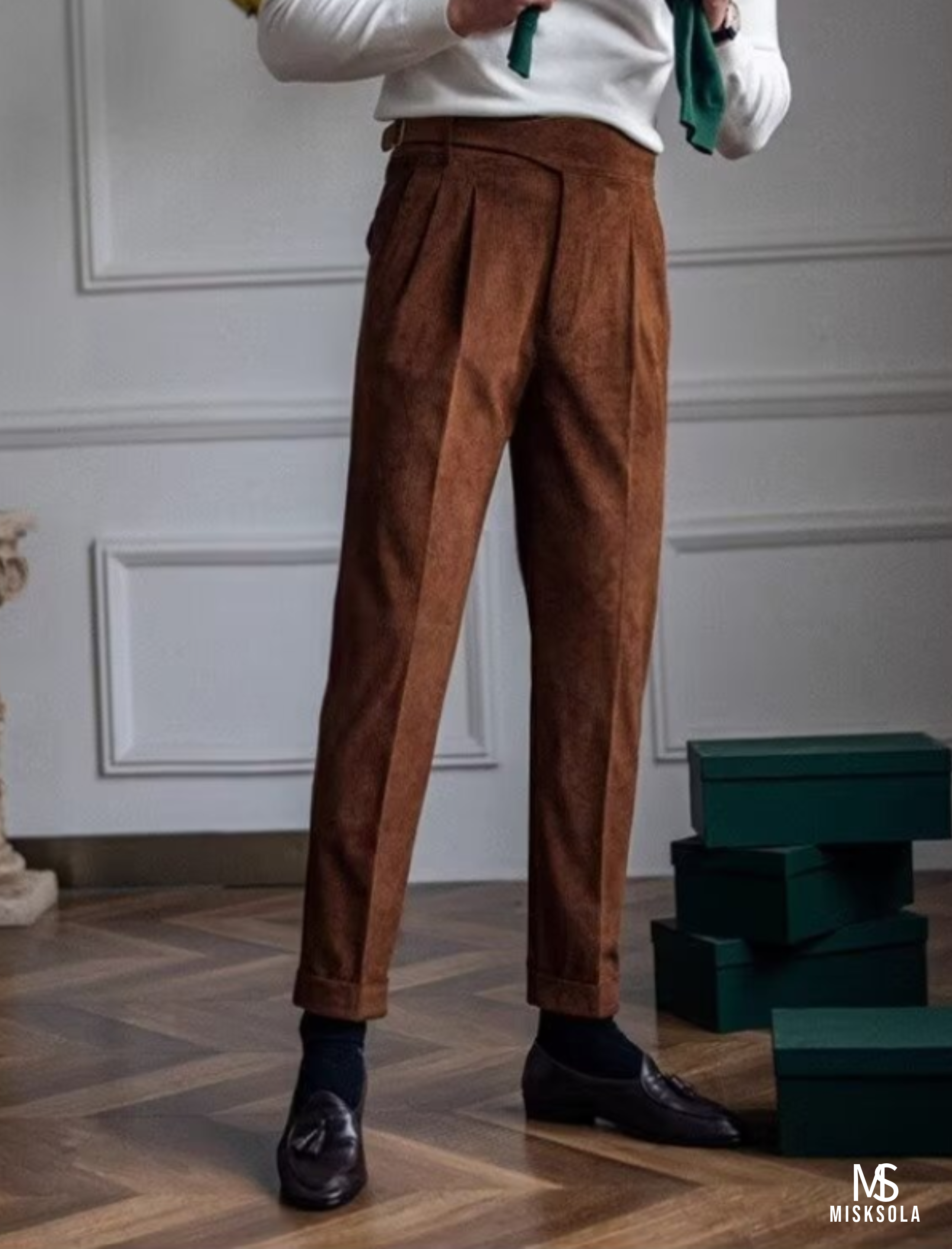 Callum | Vintage Corduroy Straight Trousers