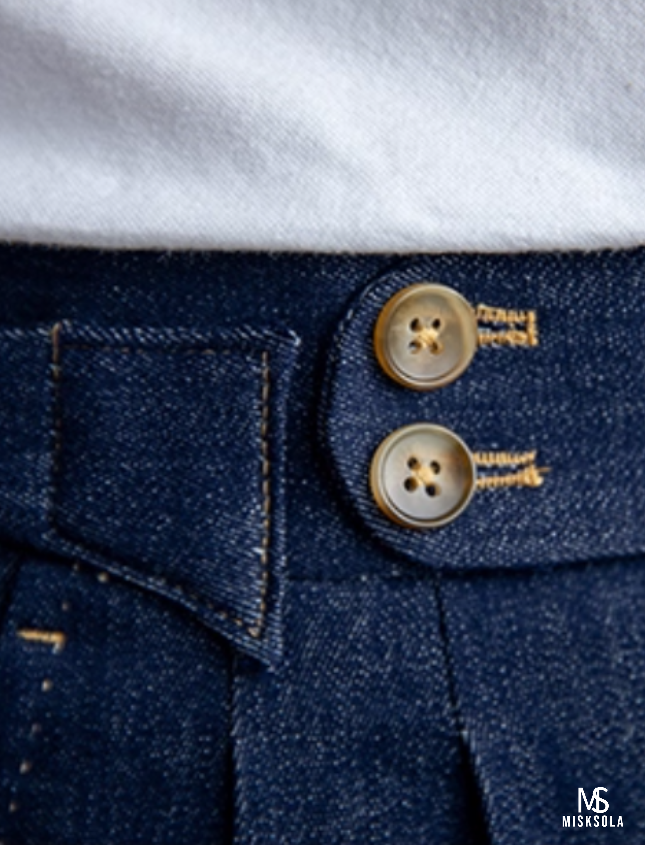 Denham | High-Rise Pleated Denim Trousers