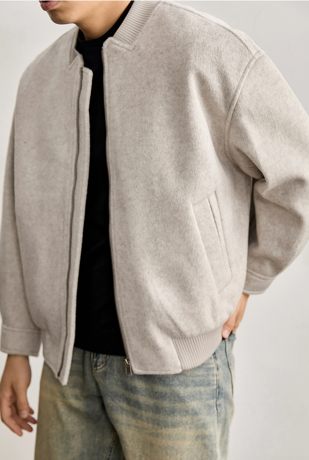 Aurelio Wool-Blend Bomber Jacket