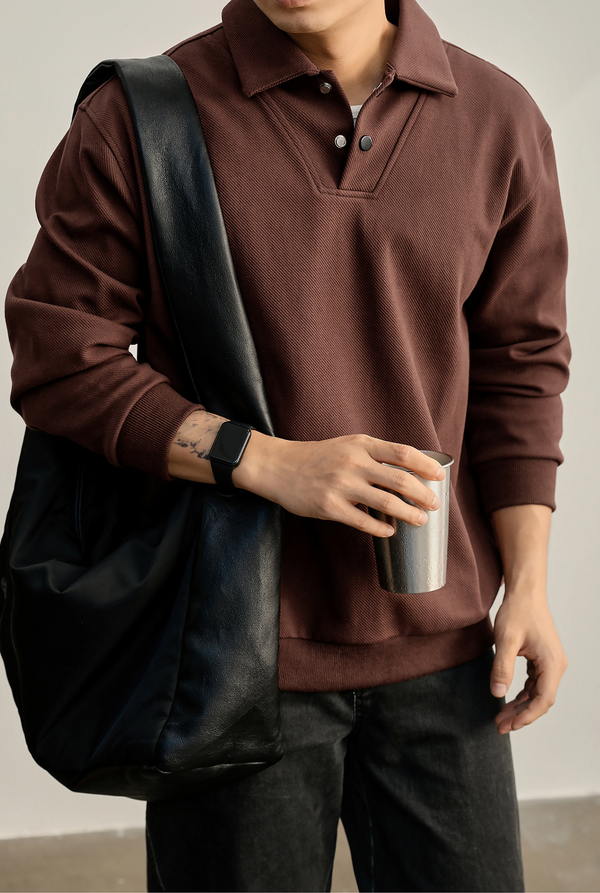 Valen Structured Polo Sweatshirt