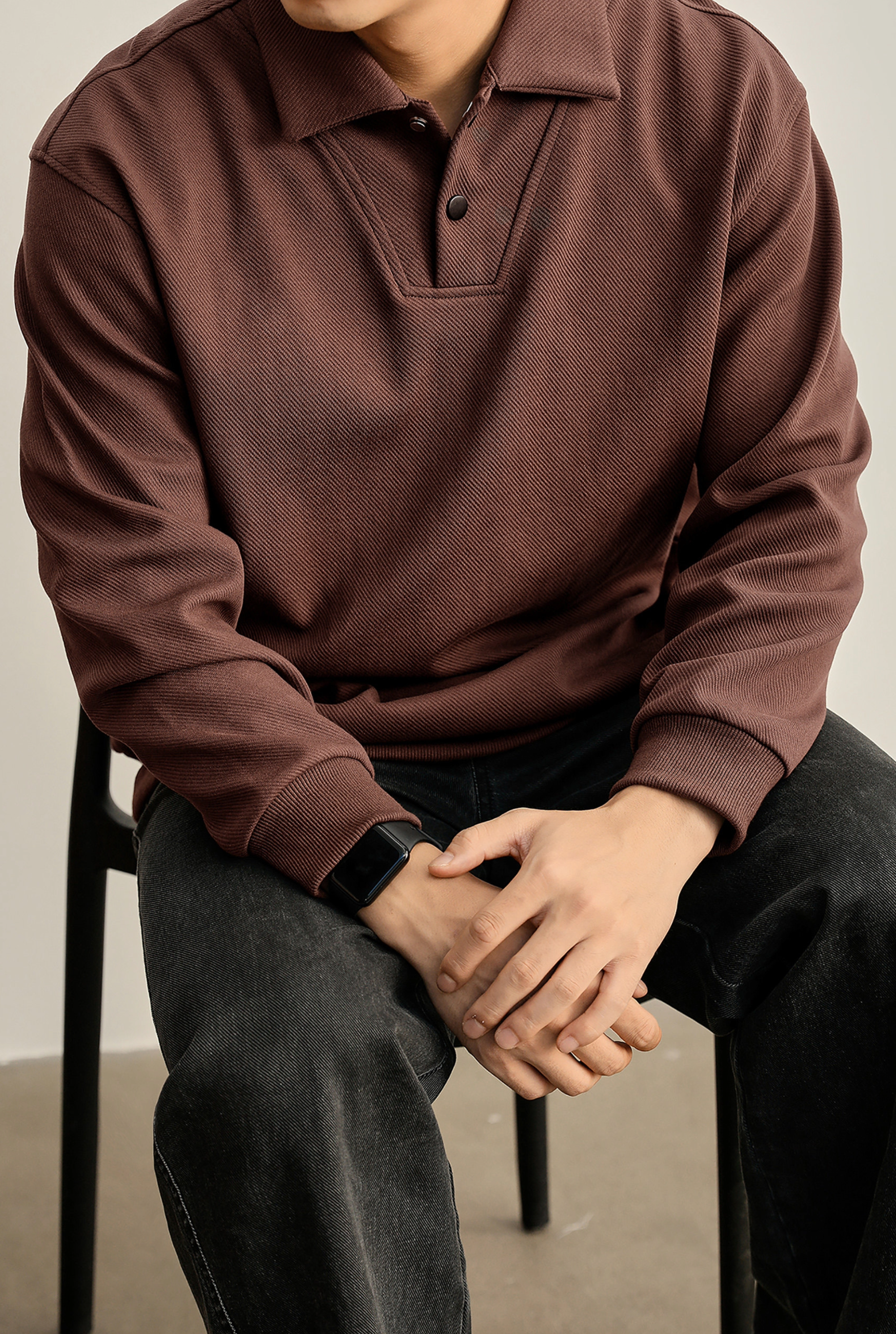 Valen Structured Polo Sweatshirt