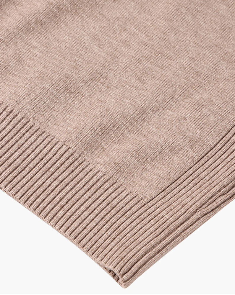 Merino Wool High-Neck Knit Sweater