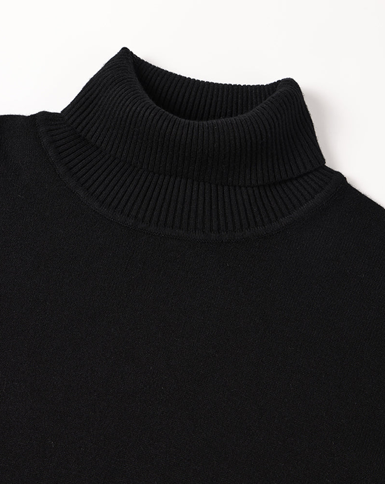 Merino Wool High-Neck Knit Sweater