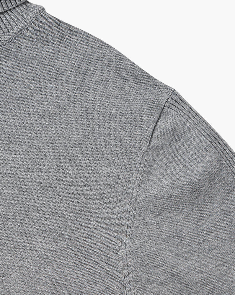 Merino Wool High-Neck Knit Sweater