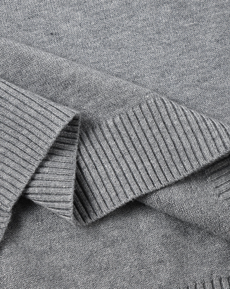 Merino Wool High-Neck Knit Sweater