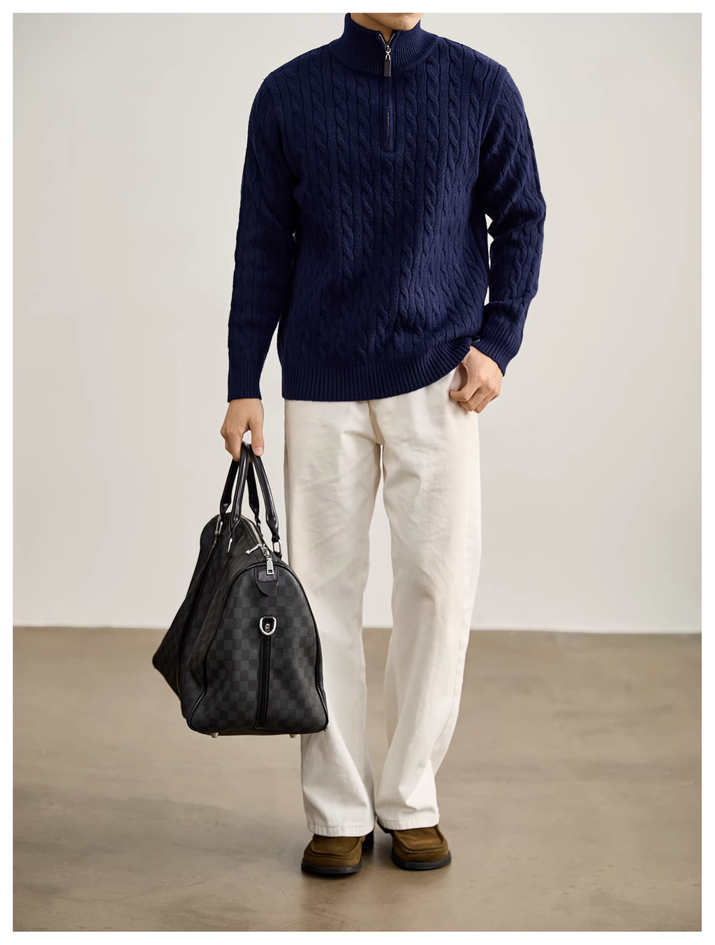 Harrow | Cable Knit Half-Zip Sweater