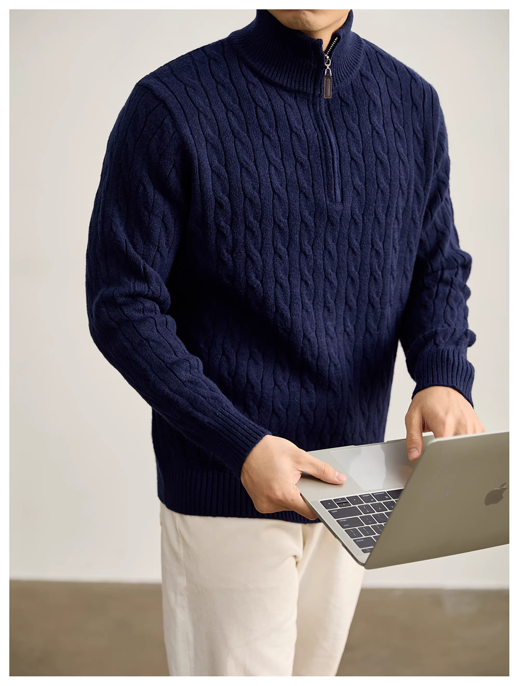 Harrow | Cable Knit Half-Zip Sweater