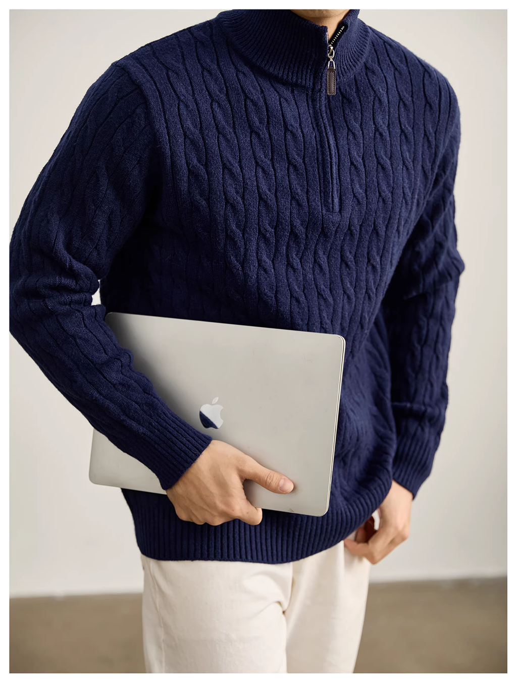 Harrow | Cable Knit Half-Zip Sweater