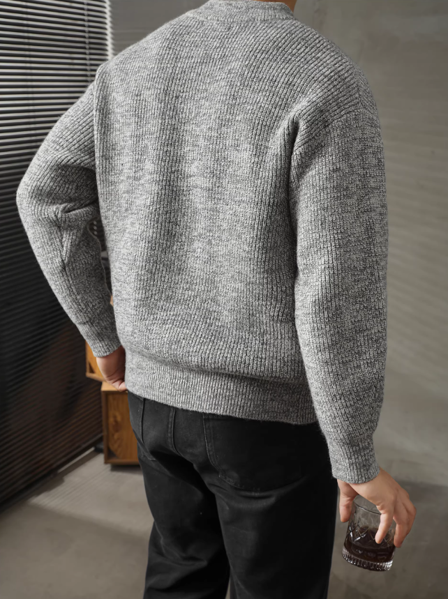 Textured Wool-Blend Crewneck Knit