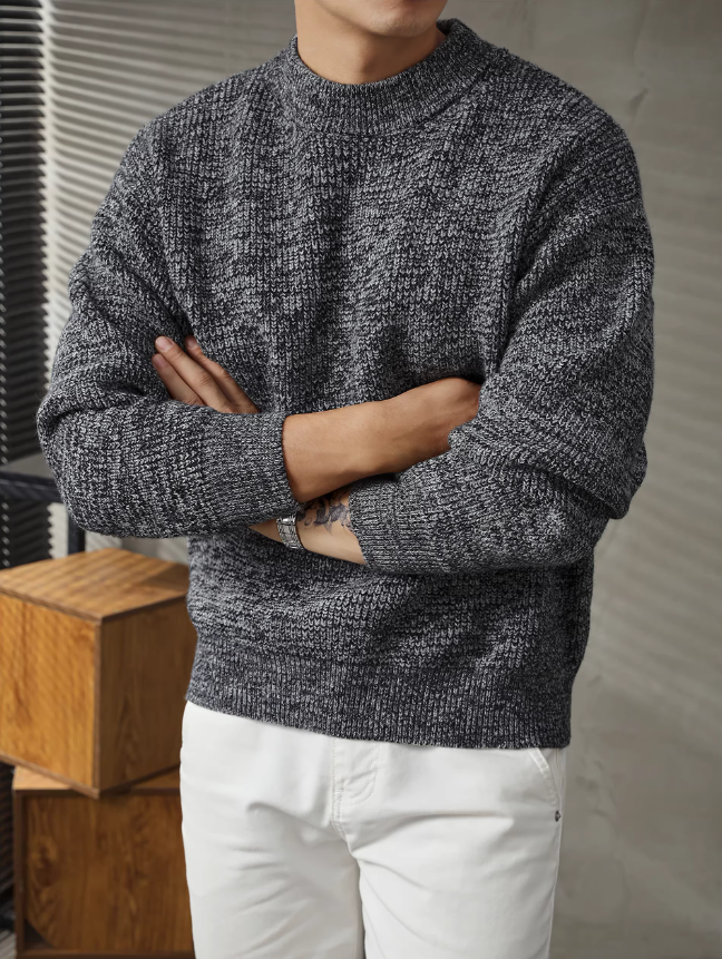 Textured Wool-Blend Crewneck Knit