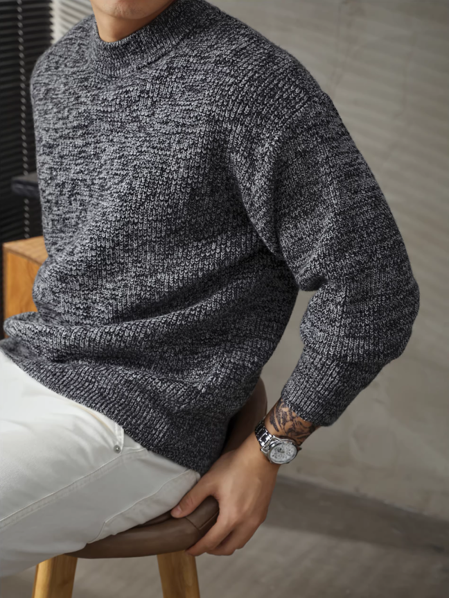 Textured Wool-Blend Crewneck Knit