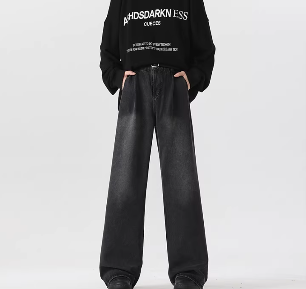 Noir Flow Wide-Leg Denim