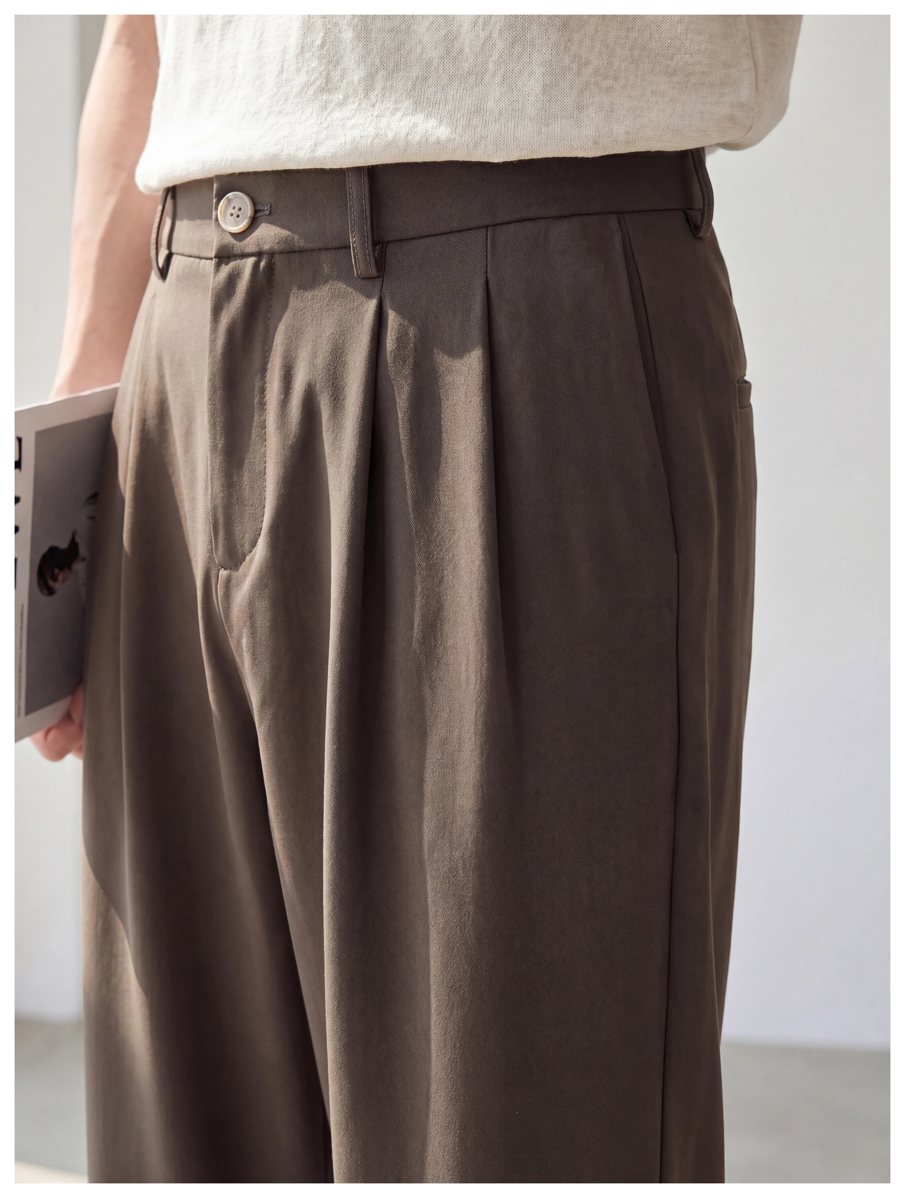 Montel Double-Pleat Relaxed Trousers