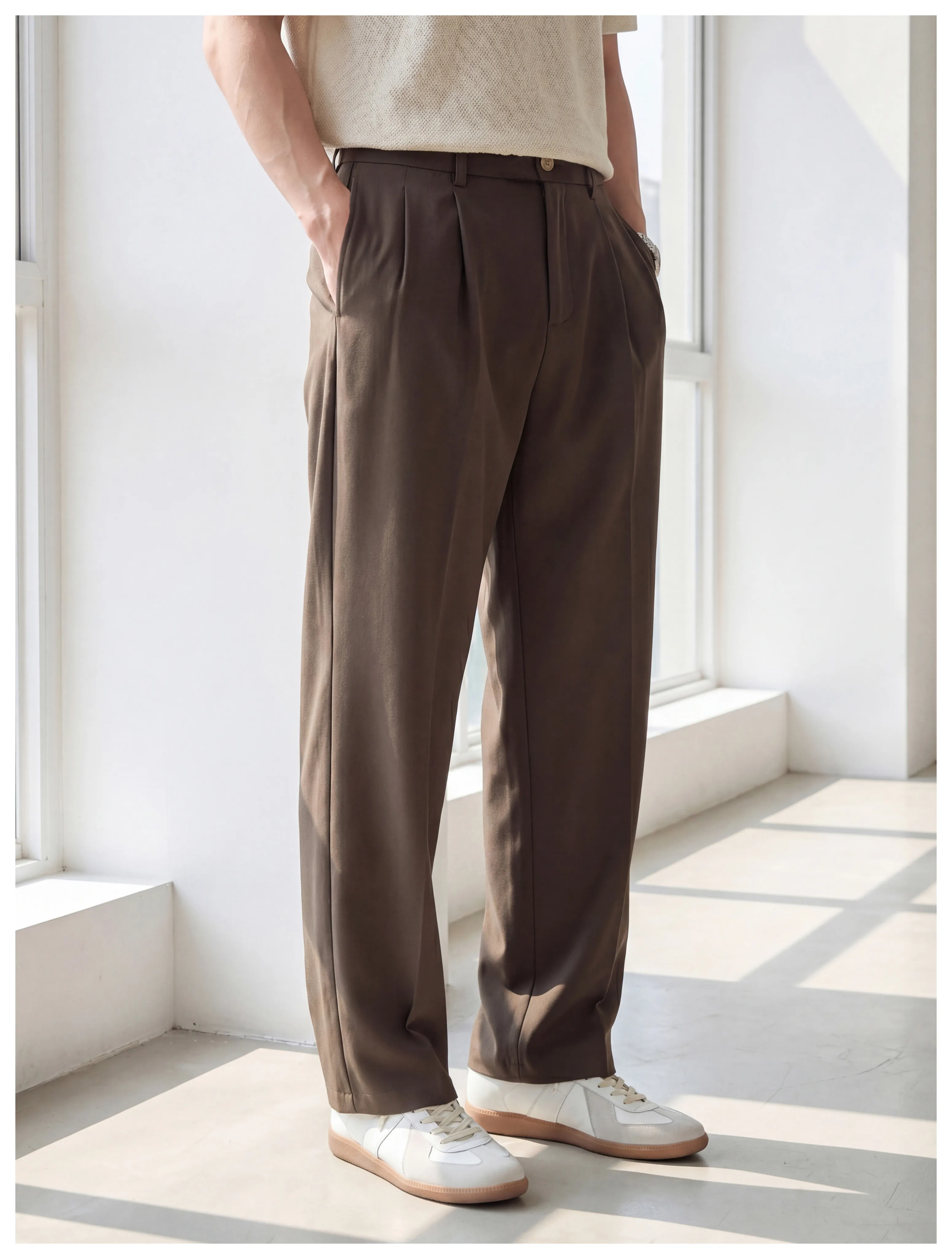 Montel Double-Pleat Relaxed Trousers