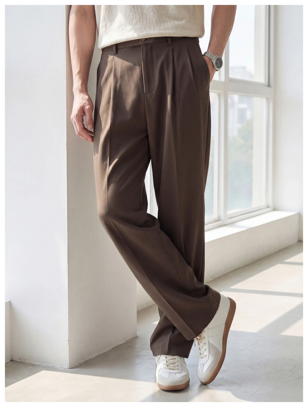 Montel Double-Pleat Relaxed Trousers