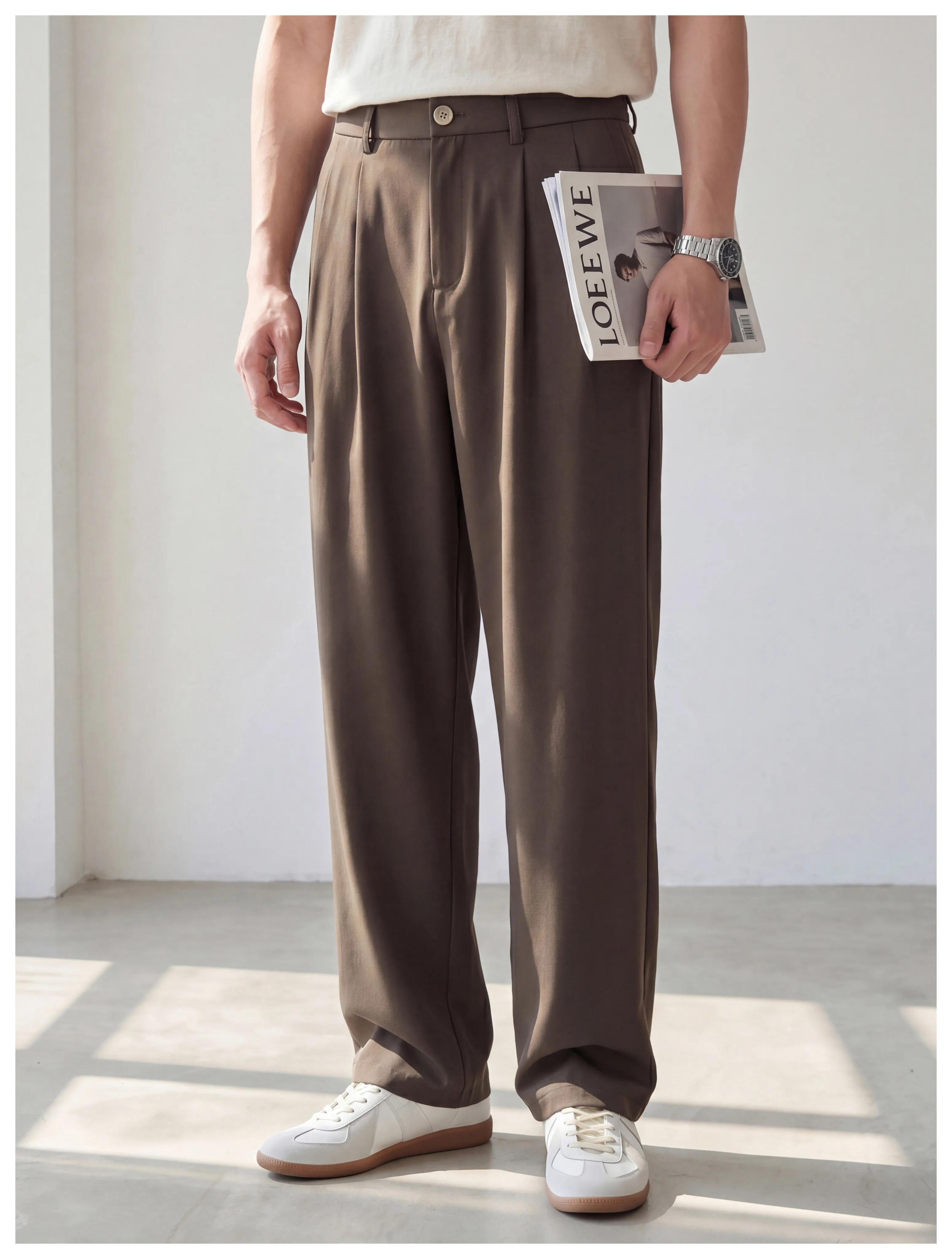 Montel Double-Pleat Relaxed Trousers