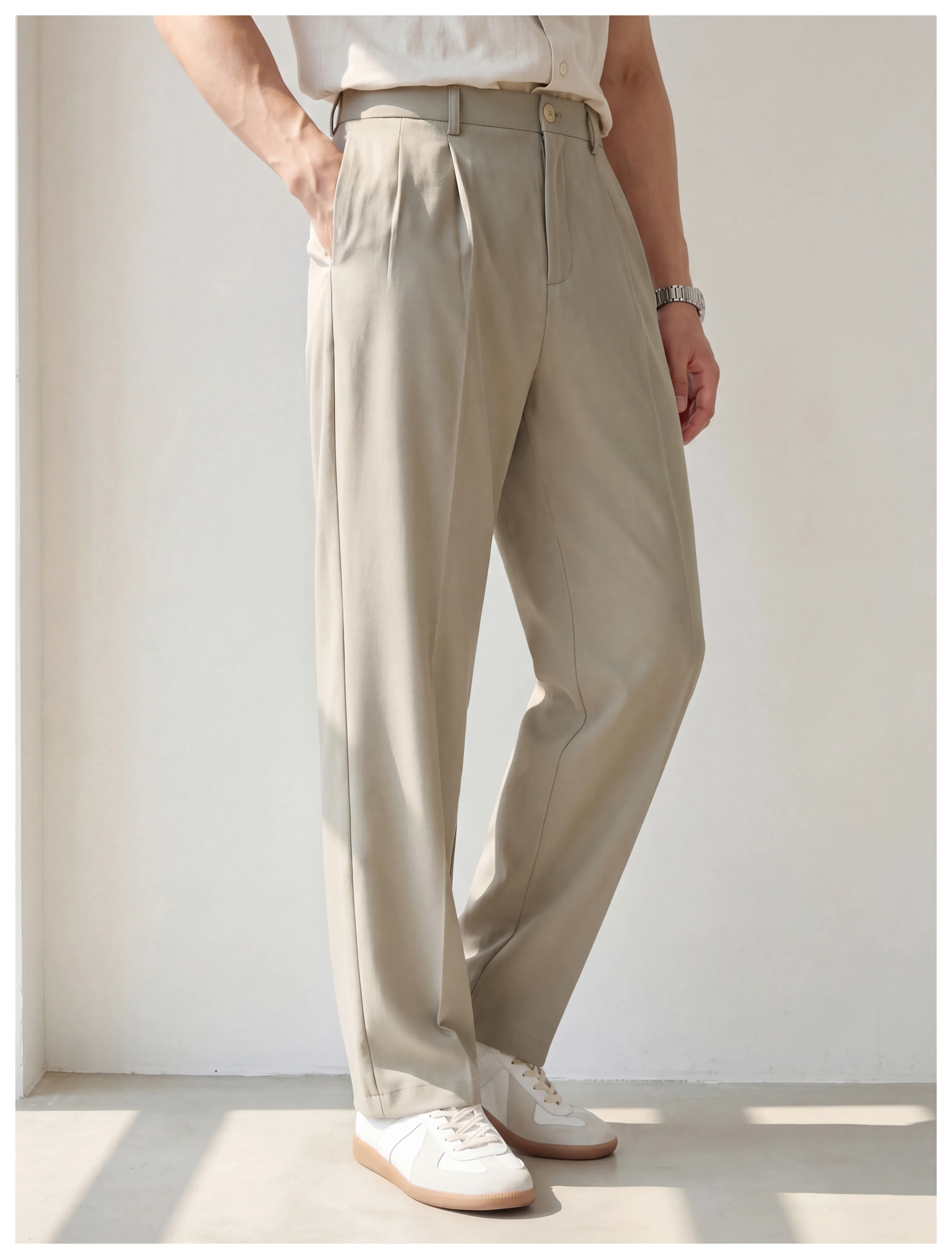 Montel Double-Pleat Relaxed Trousers