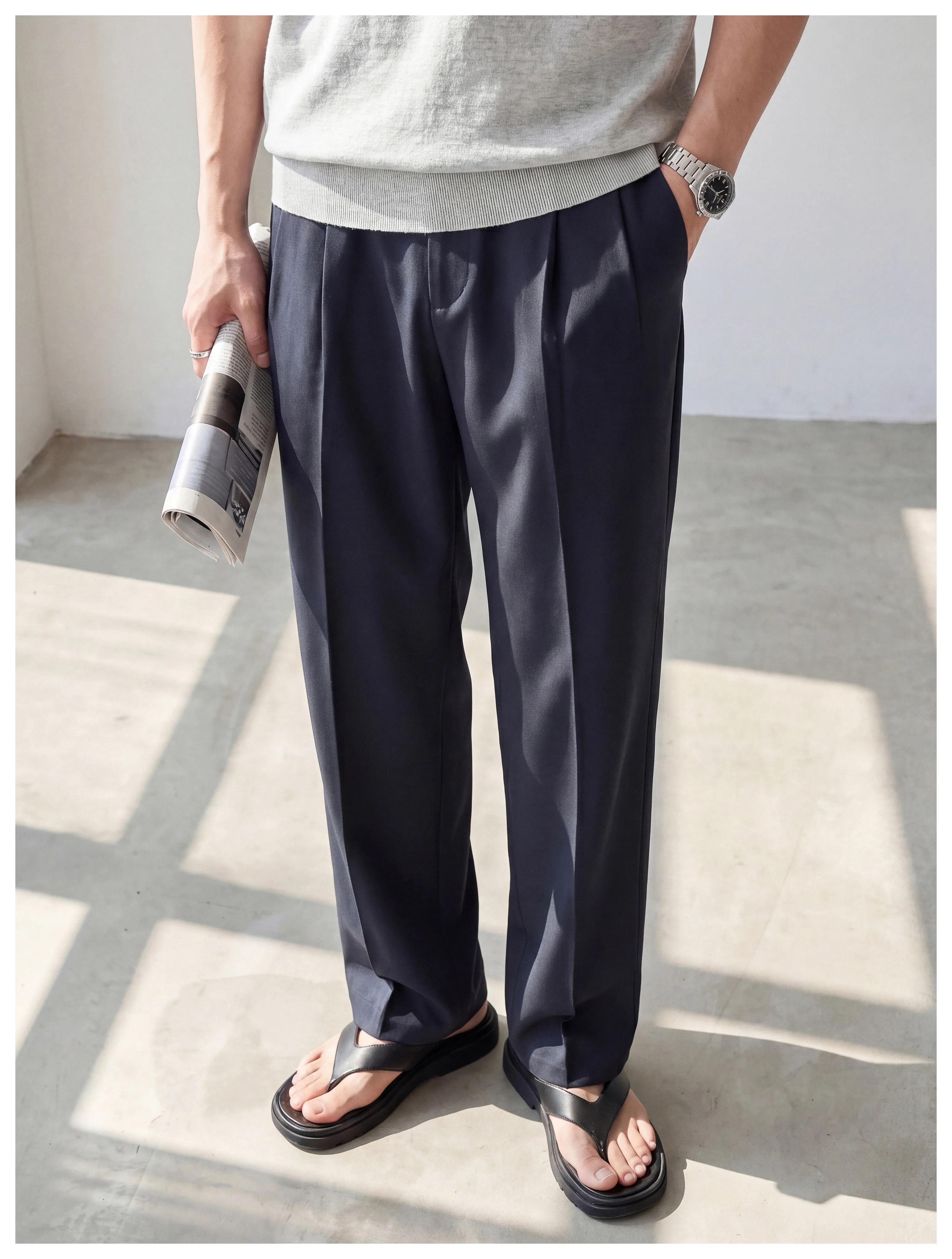 Montel Double-Pleat Relaxed Trousers