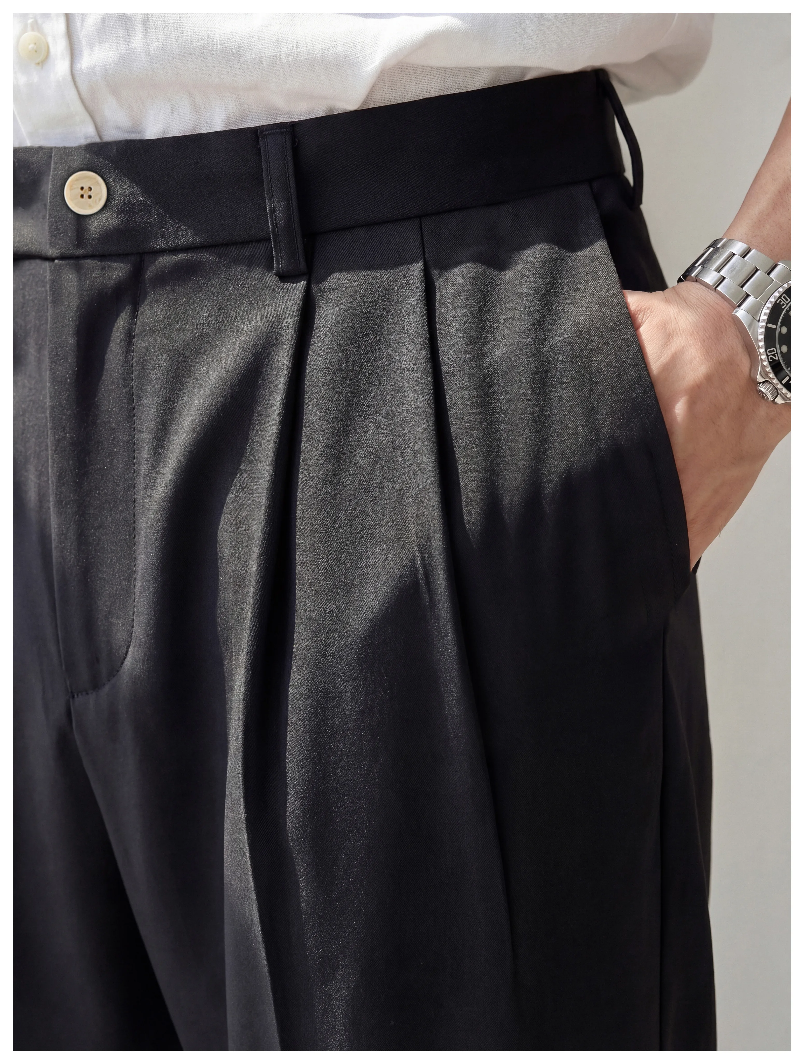 Montel Double-Pleat Relaxed Trousers
