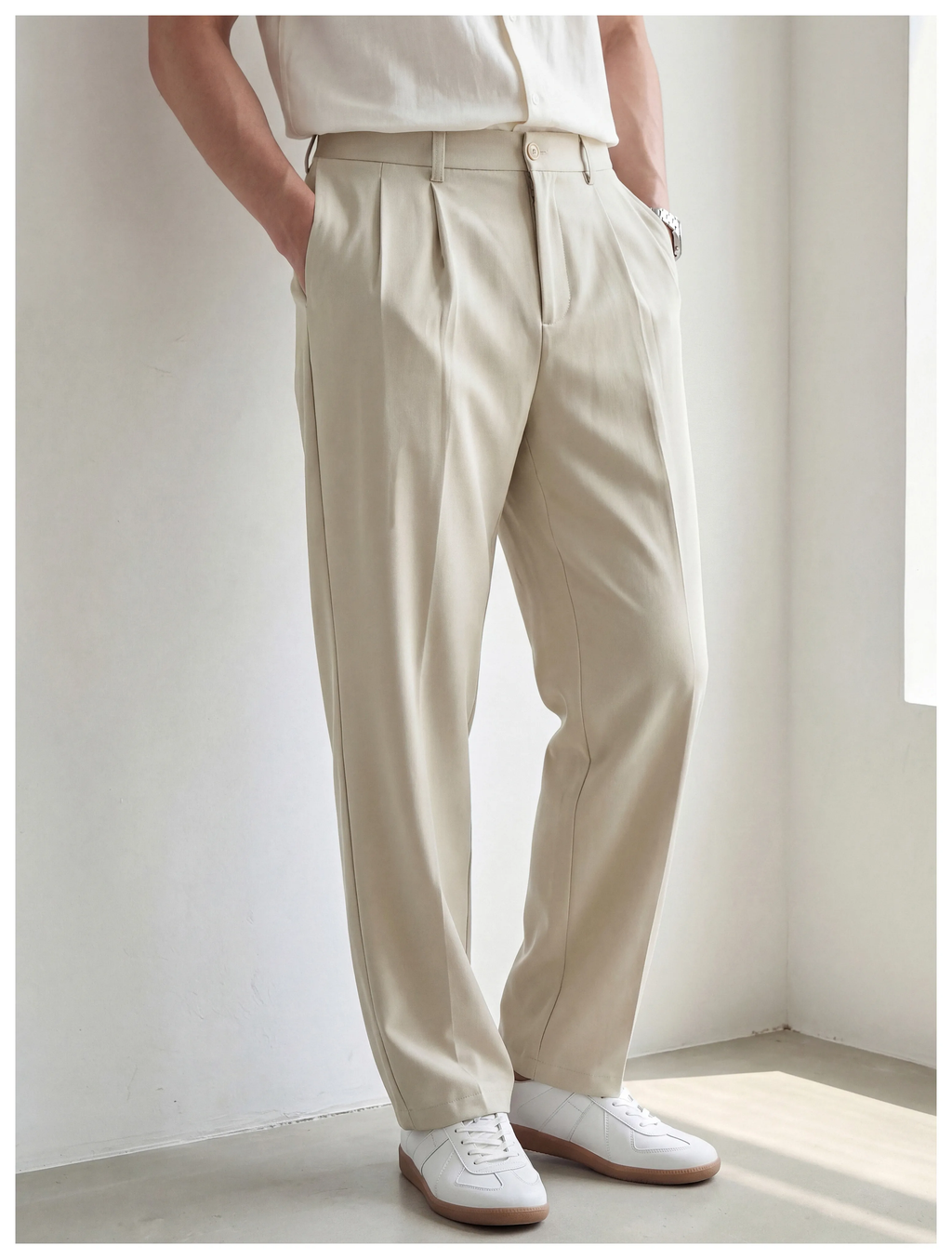Montel Double-Pleat Relaxed Trousers