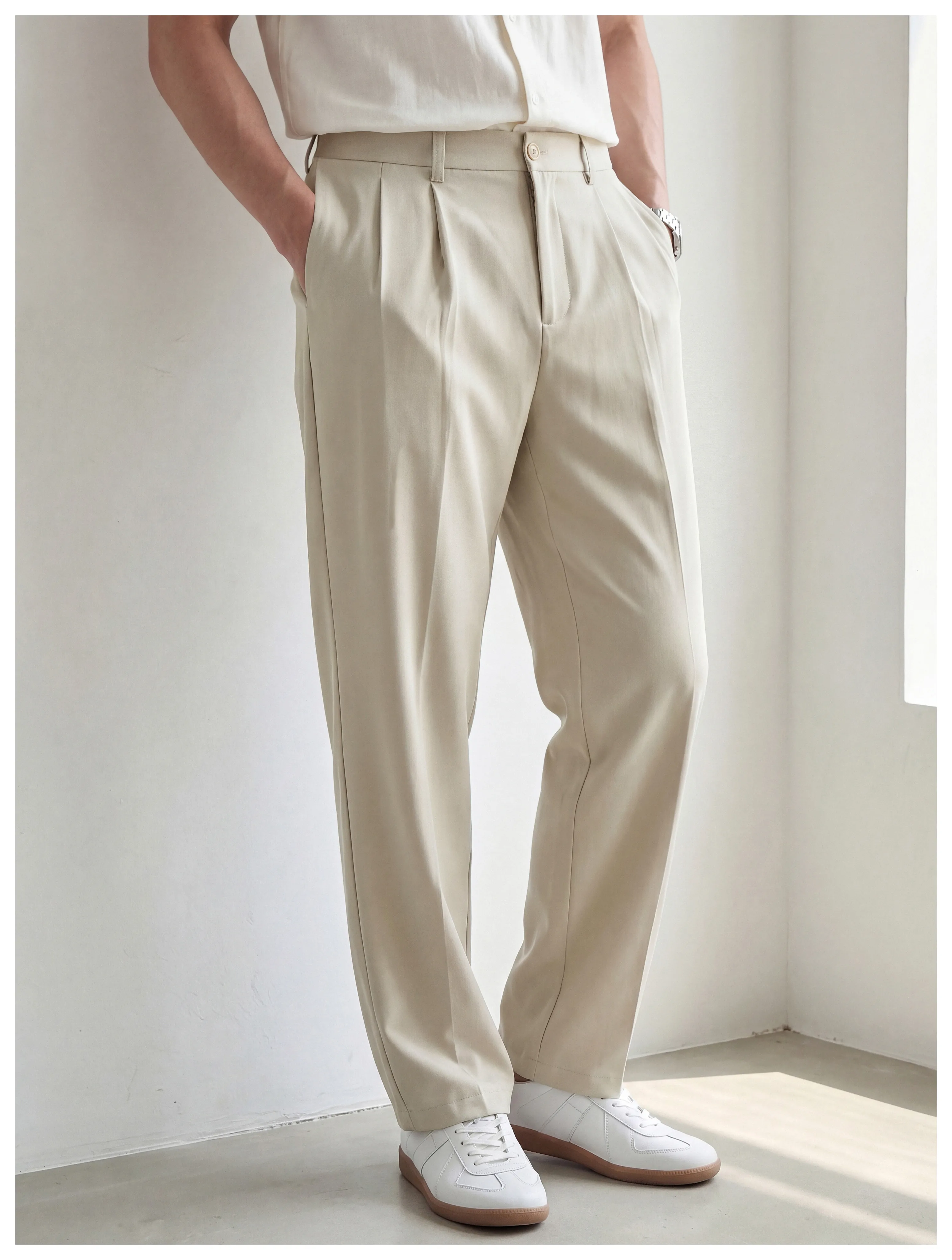 Montel Double-Pleat Relaxed Trousers