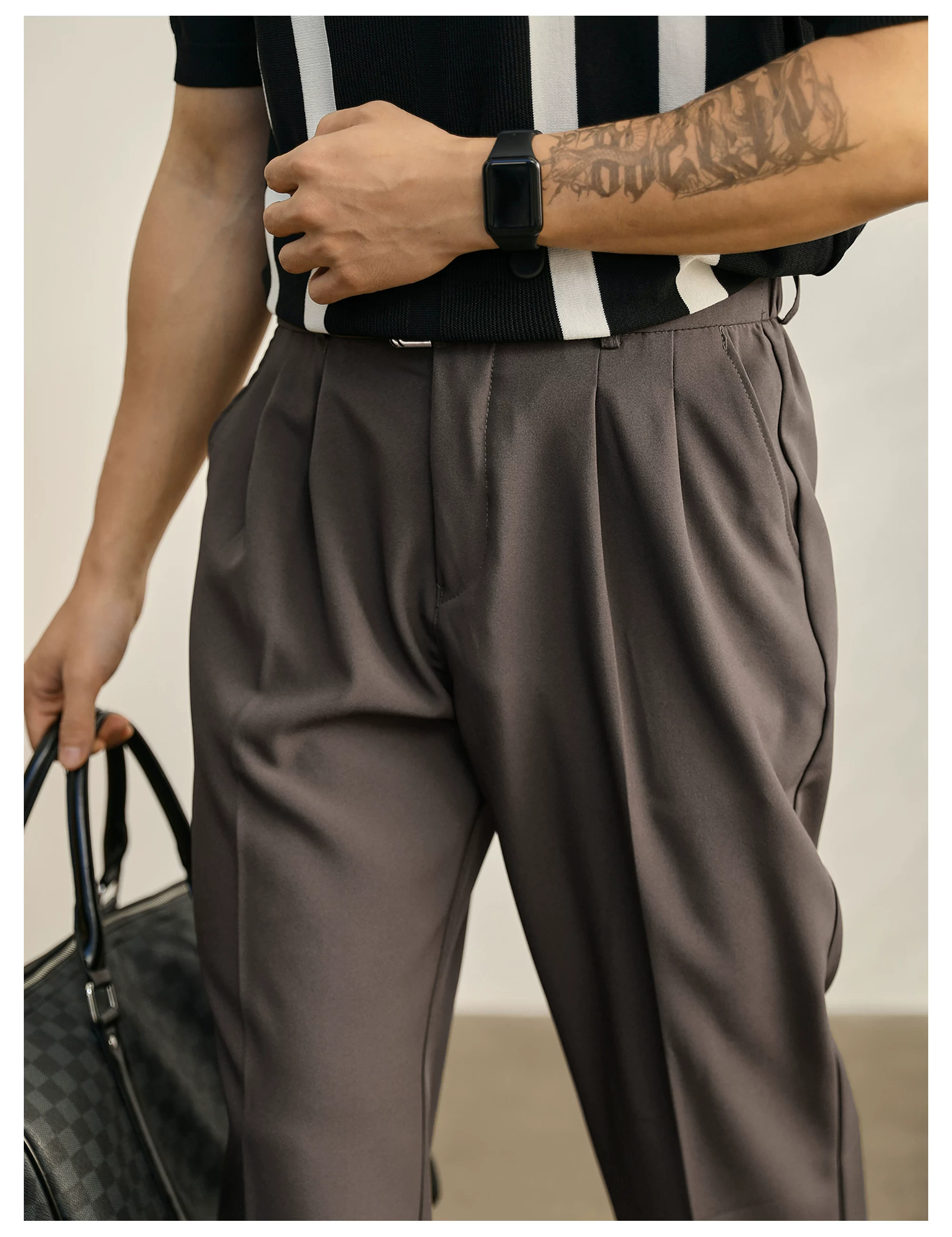 Lorenzo Drawcord Pleated Trousers
