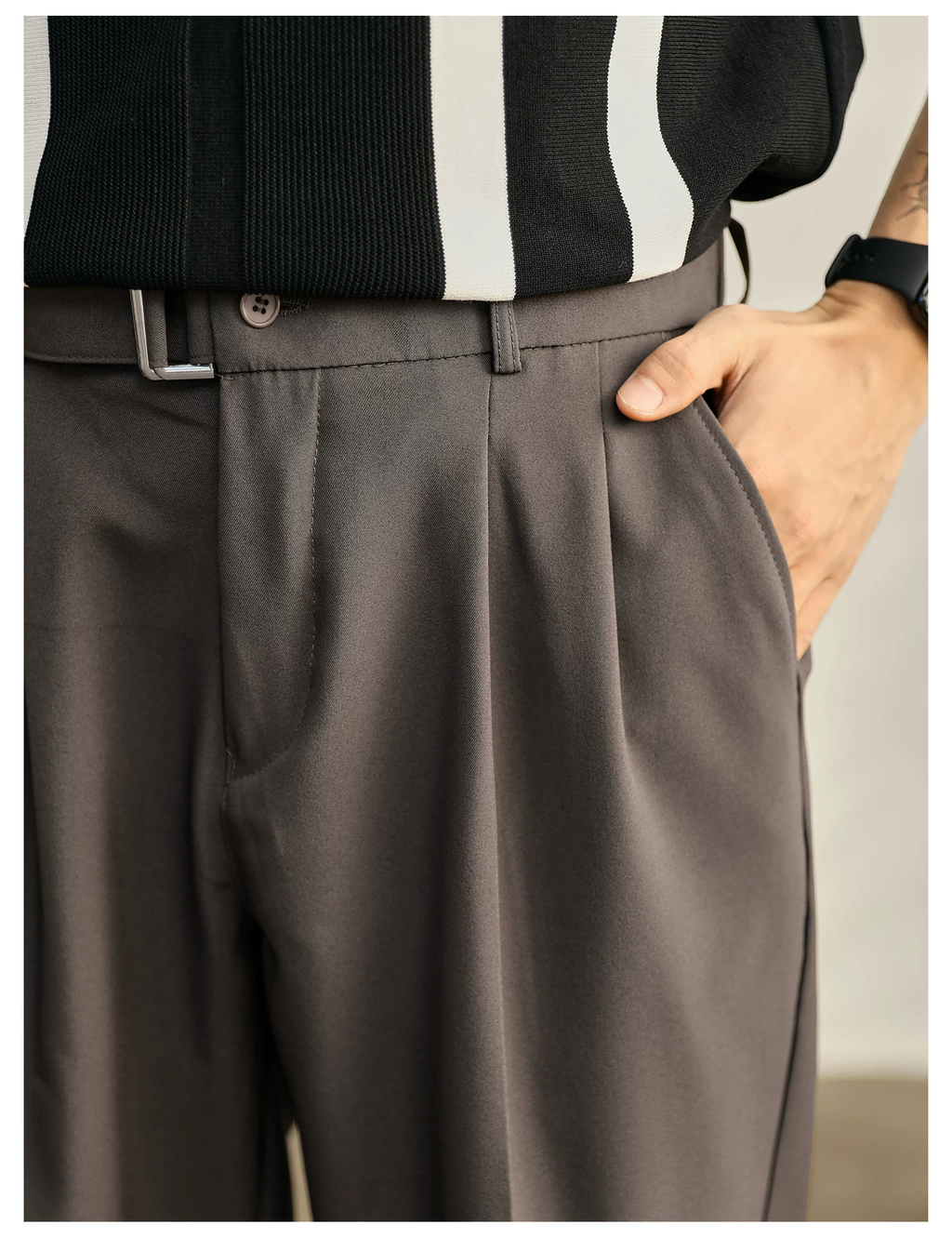 Lorenzo Drawcord Pleated Trousers