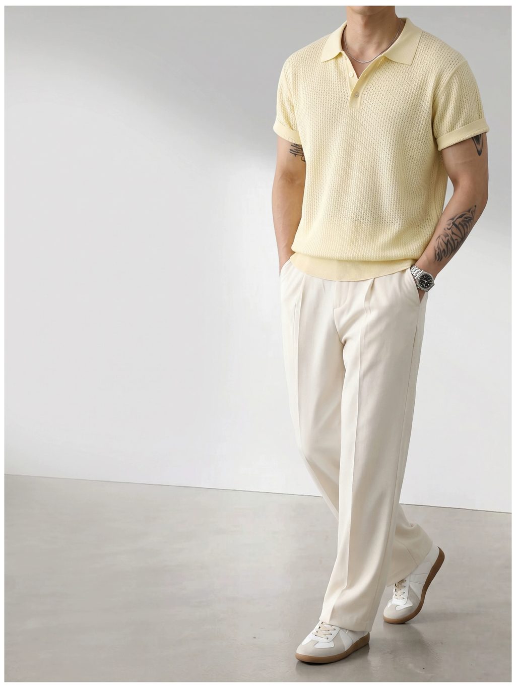 Theo Open Knit Polo