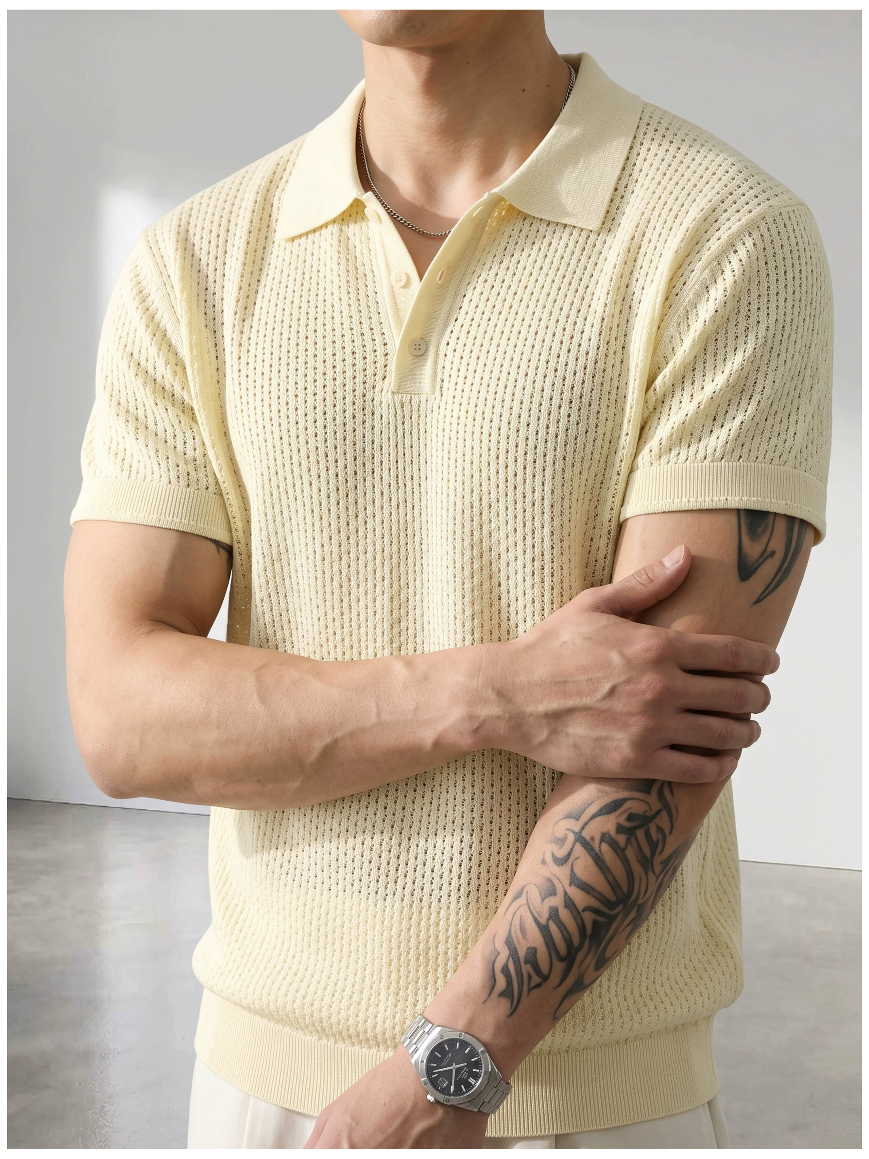 Theo Open Knit Polo