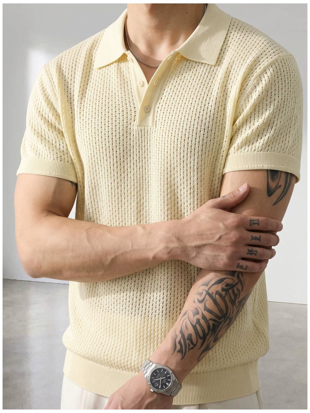 Theo Open Knit Polo