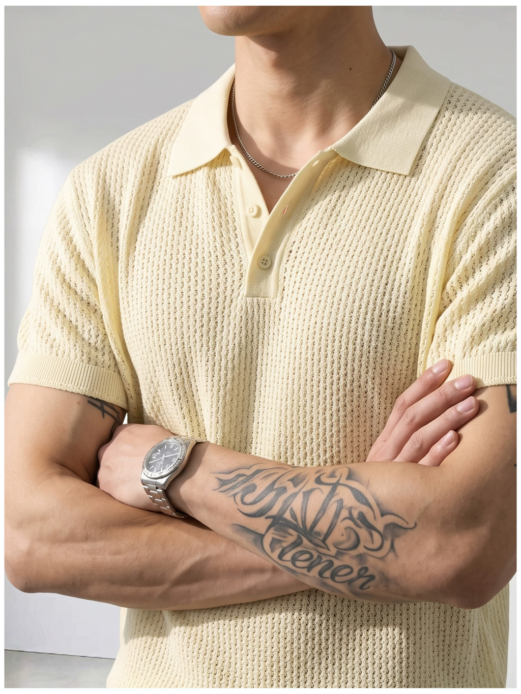 Theo Open Knit Polo
