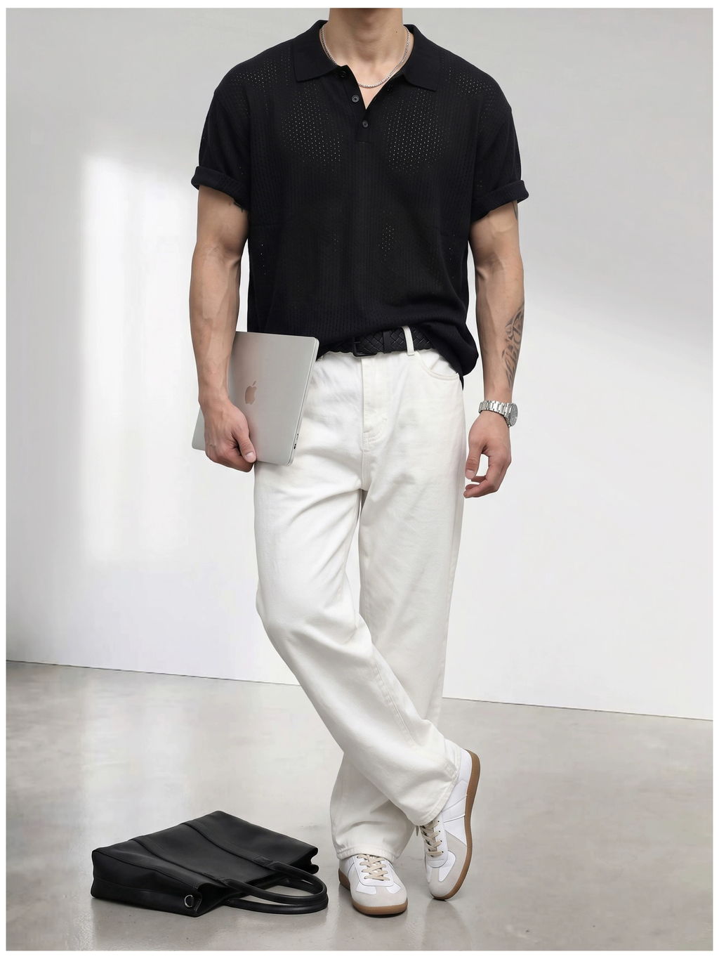 Theo Open Knit Polo