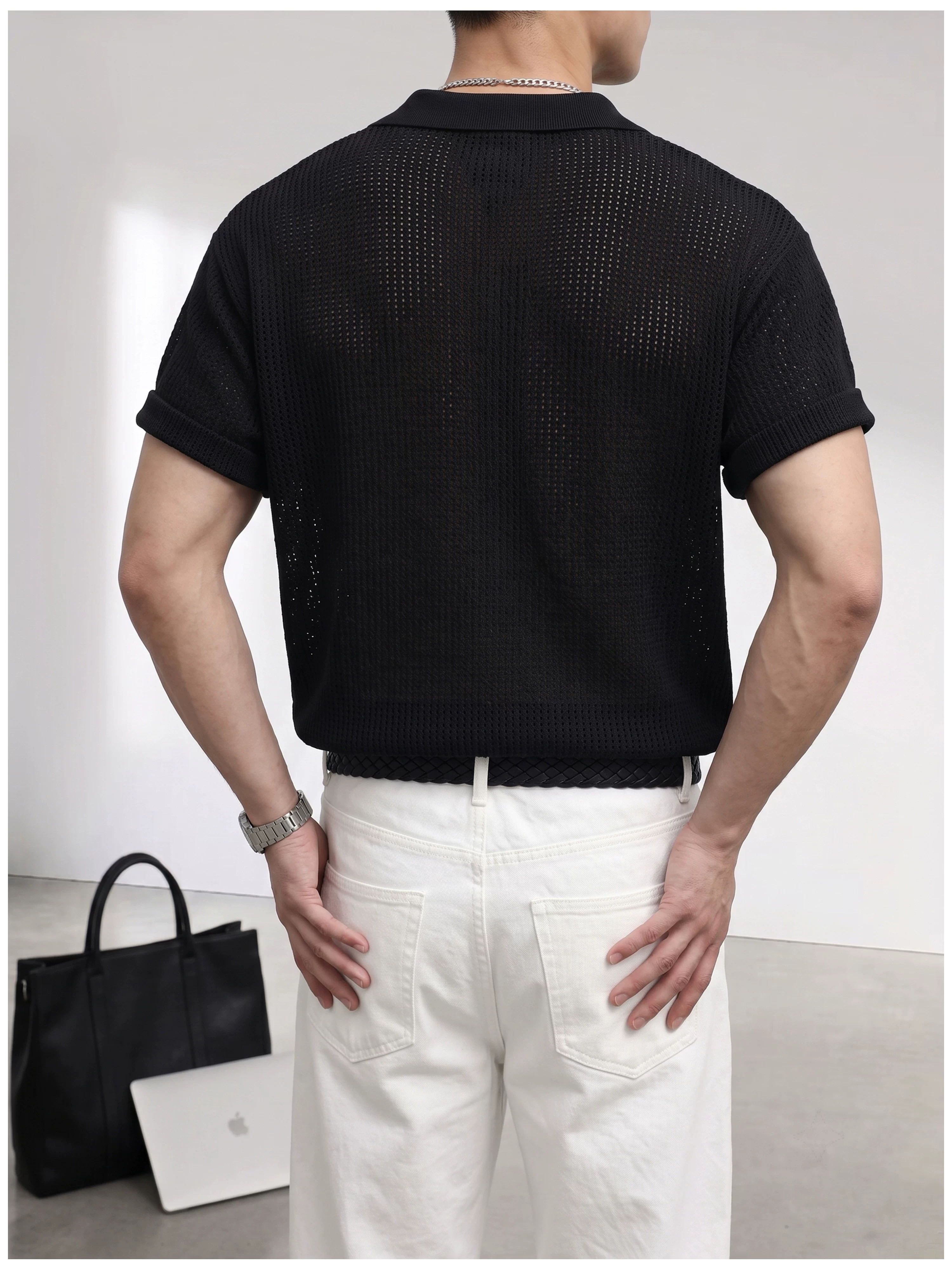 Theo Open Knit Polo