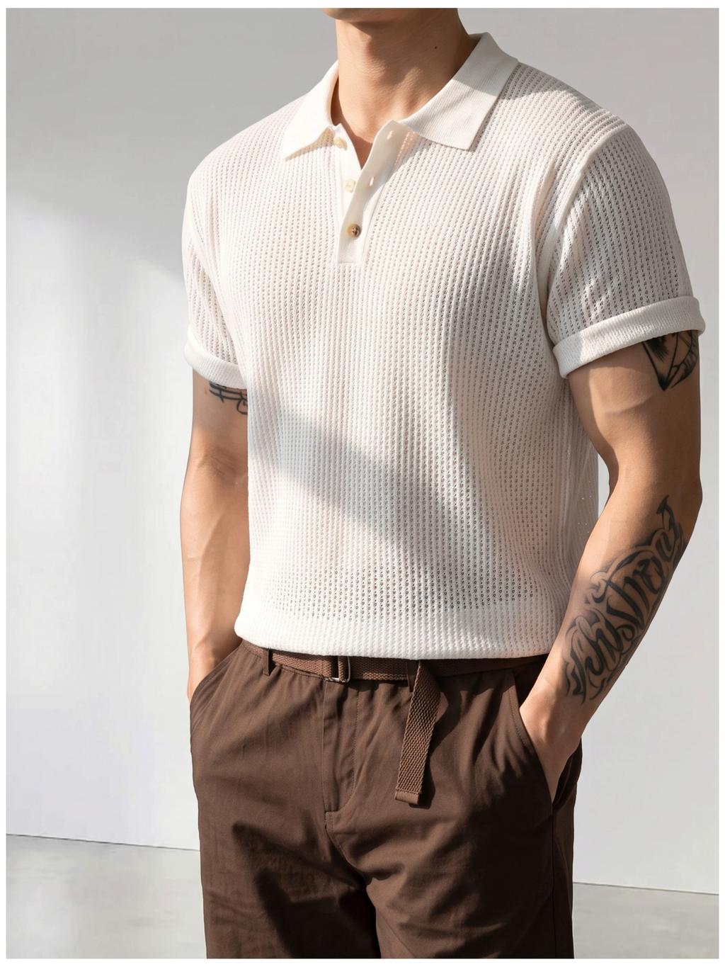 Theo Open Knit Polo