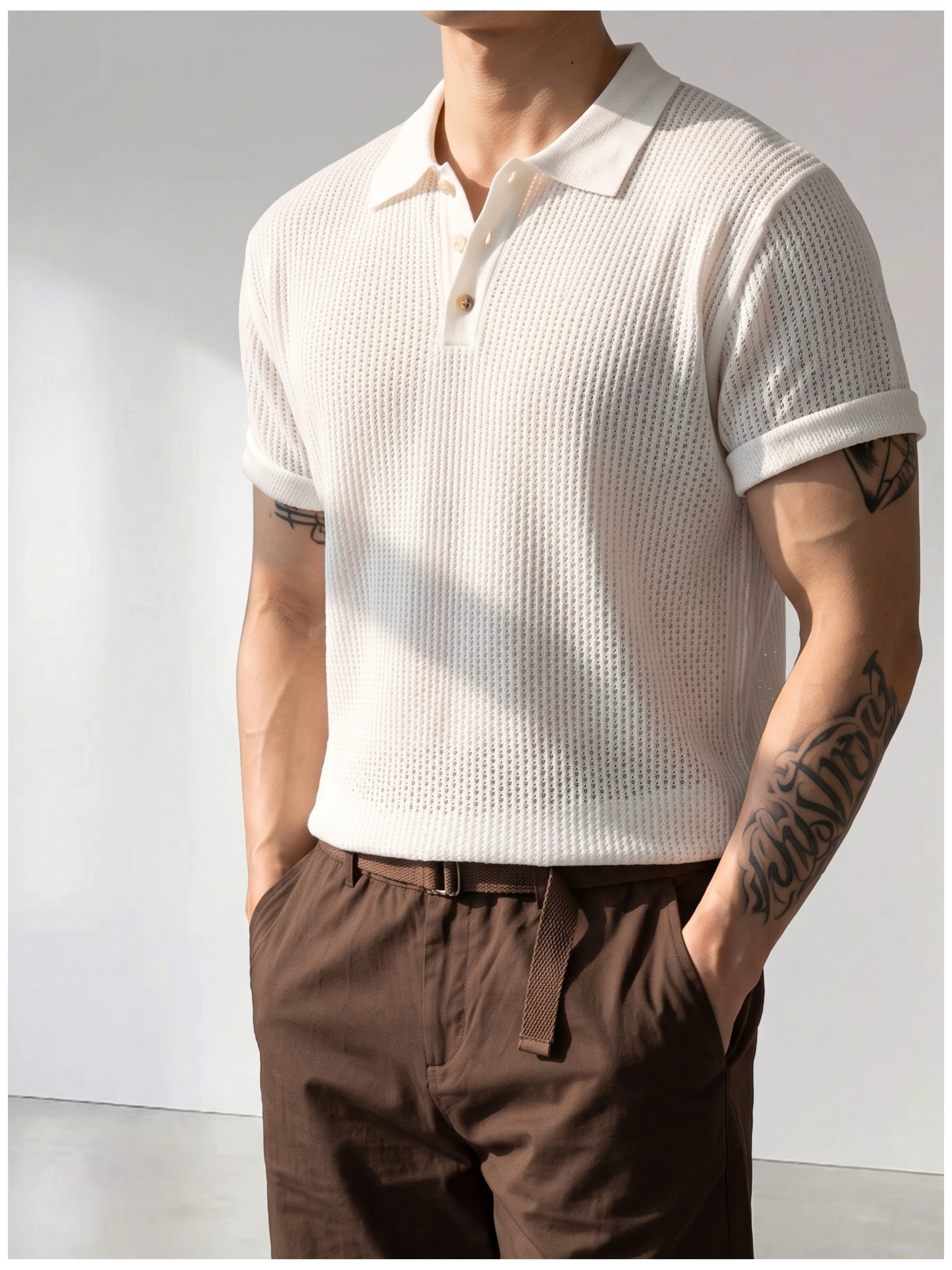 Theo Open Knit Polo