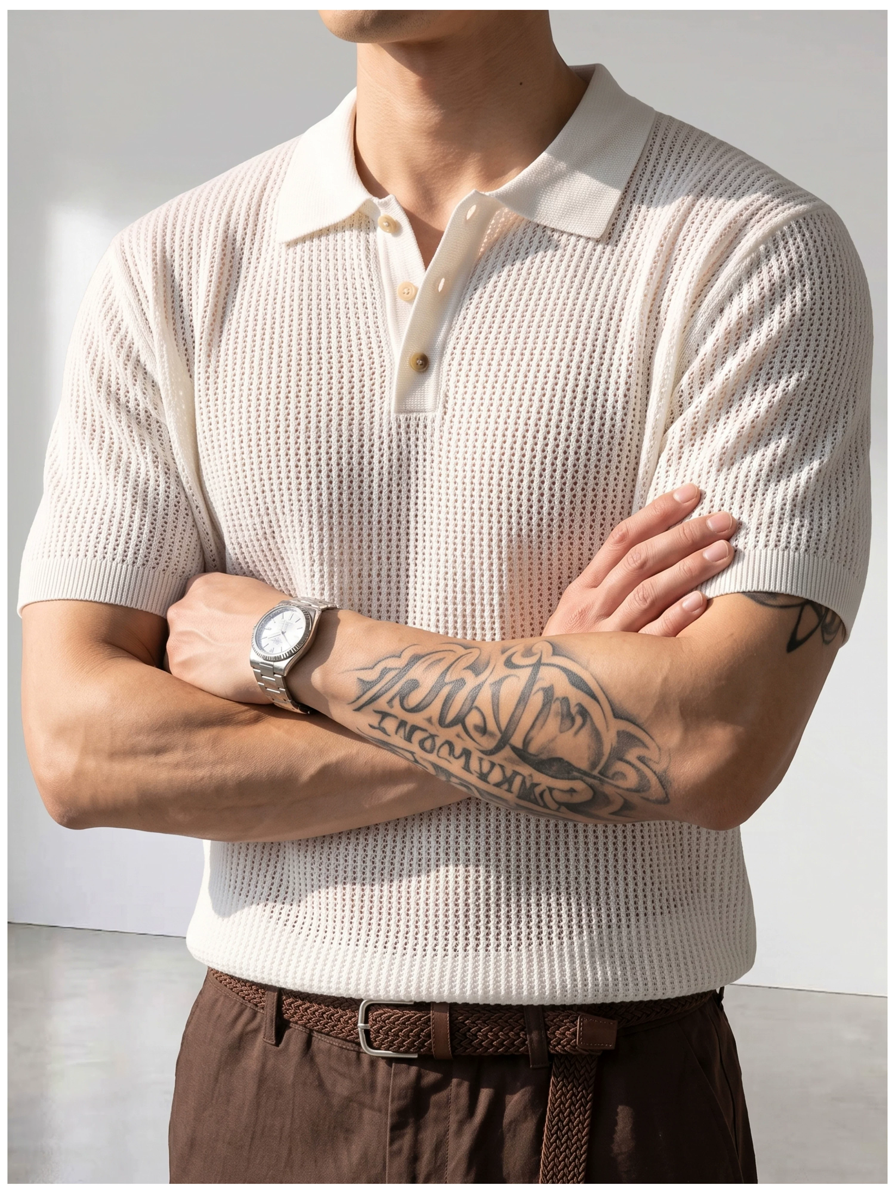 Theo Open Knit Polo