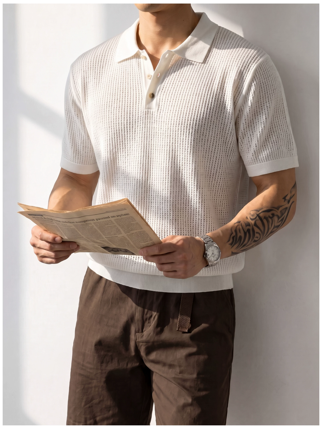Theo Open Knit Polo