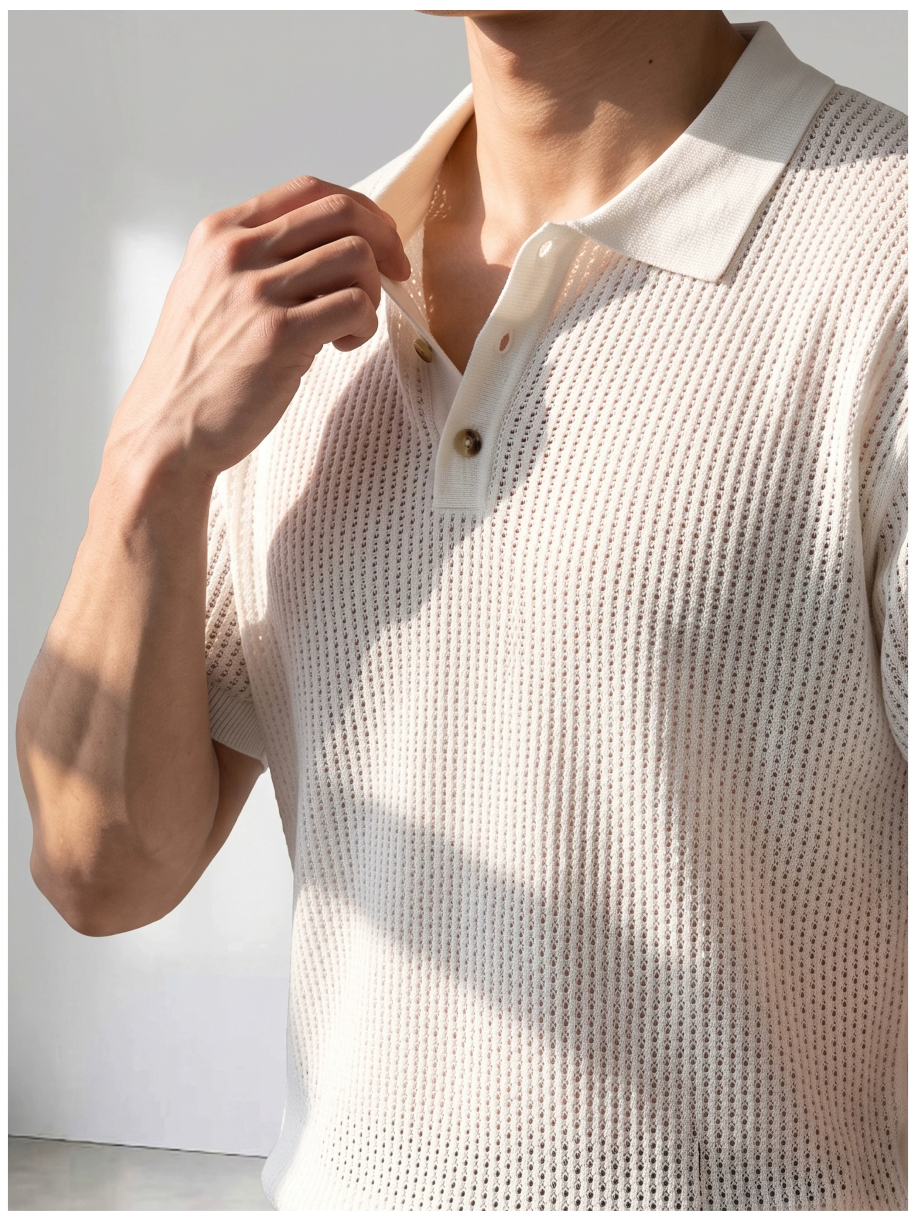 Theo Open Knit Polo