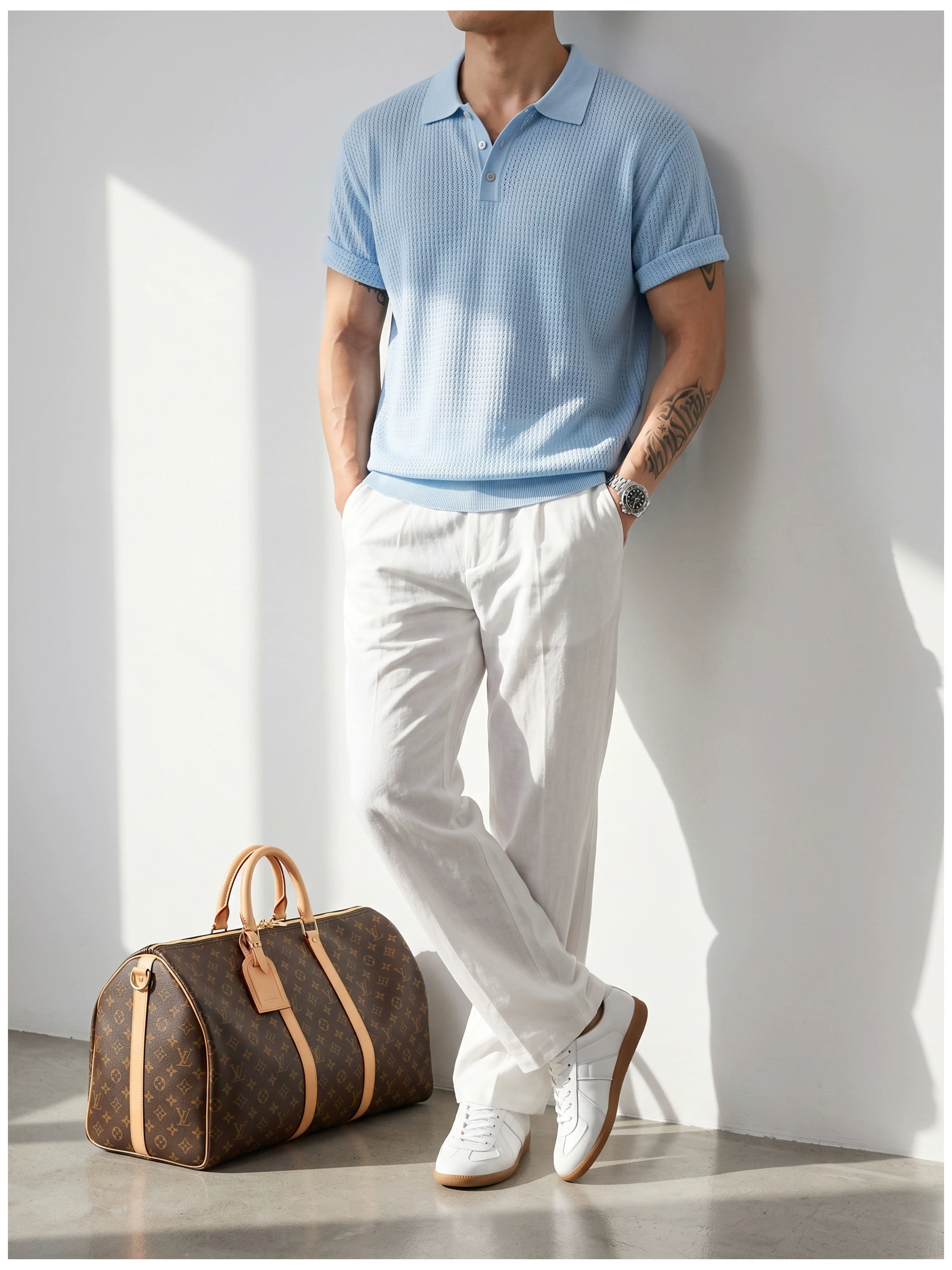 Theo Open Knit Polo